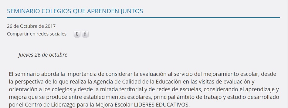 Seminario colegios que aprenden juntos