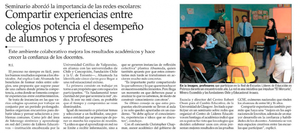 Compartir experiencias entre colegios potencia el desempeño de alumnos y profesores