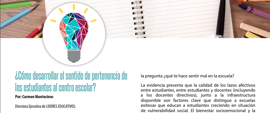 ¿Cómo desarrollar el sentido de pertenencia de los estudiantes al centro escolar?