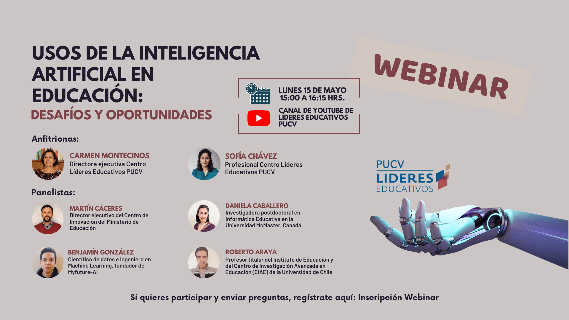 Webinar “Usos de la Inteligencia Artificial en Educación: Desafíos y oportunidades”