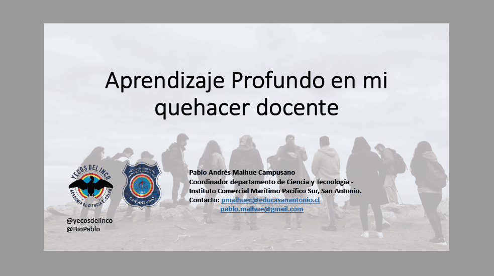 Presentación Aprendizaje Profundo en mi quehacer docente