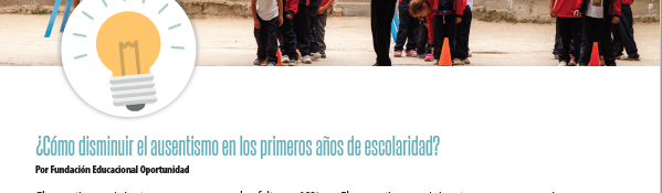¿Cómo disminuir el ausentismo en los primeros años de escolaridad?