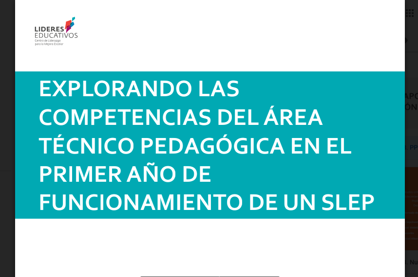 Explorando las competencias del Área Técnico Pedagógica en el primer año de funcionamiento de un SLEP