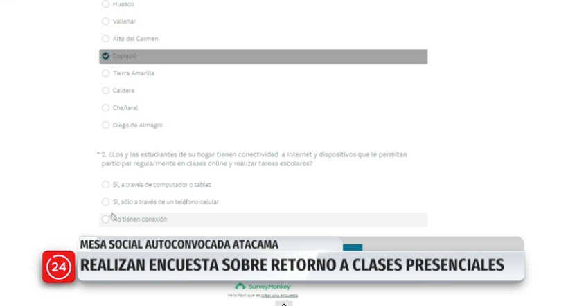 Realizan encuesta sobre retorno a clases presenciales en Atacama