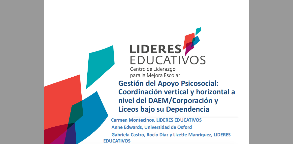 Carmen Montecinos: Gestión del Apoyo Psicosocial: Coordinación vertical y horizontal a nivel del DAEM/Corporación y Liceos bajo su Dependencia