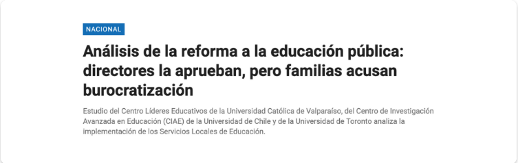 El Dínamo: “Análisis de la reforma a la educación pública: directores la aprueban, pero familias acusan burocratización”