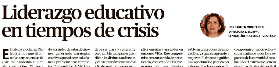 Prensa: Liderazgo educativo en tiempos de crisis