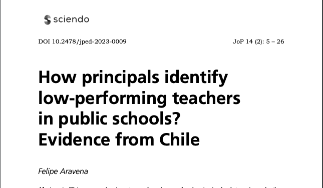 Paper: ¿Cómo identifican los directores a los docentes de bajo rendimiento en las escuelas públicas? Evidencia de Chile