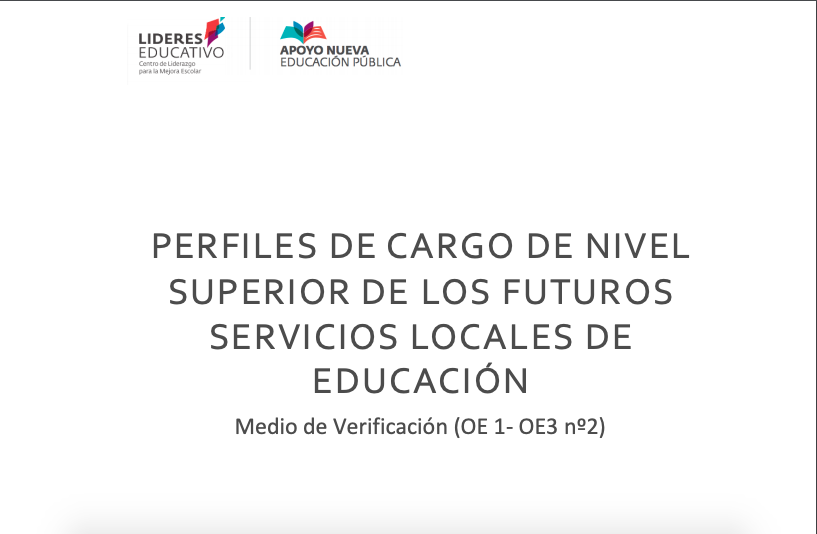Perfiles de cargo de Nivel Superior de los futuros Servicios Locales de Educación