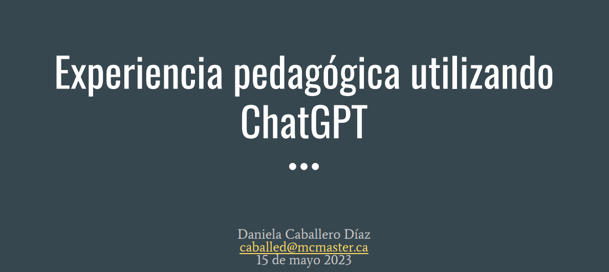 Presentación “Experiencia pedagógica utilizando ChatGPT“