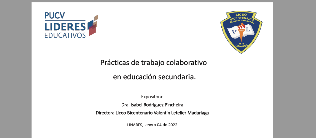 Presentación Prácticas de trabajo colaborativo en educación secundaria