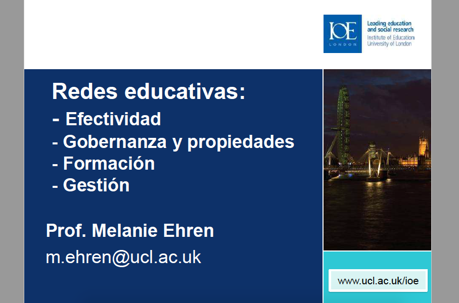 Redes educativas: Efectividad, gobernanza y propiedades, formación y gestión.