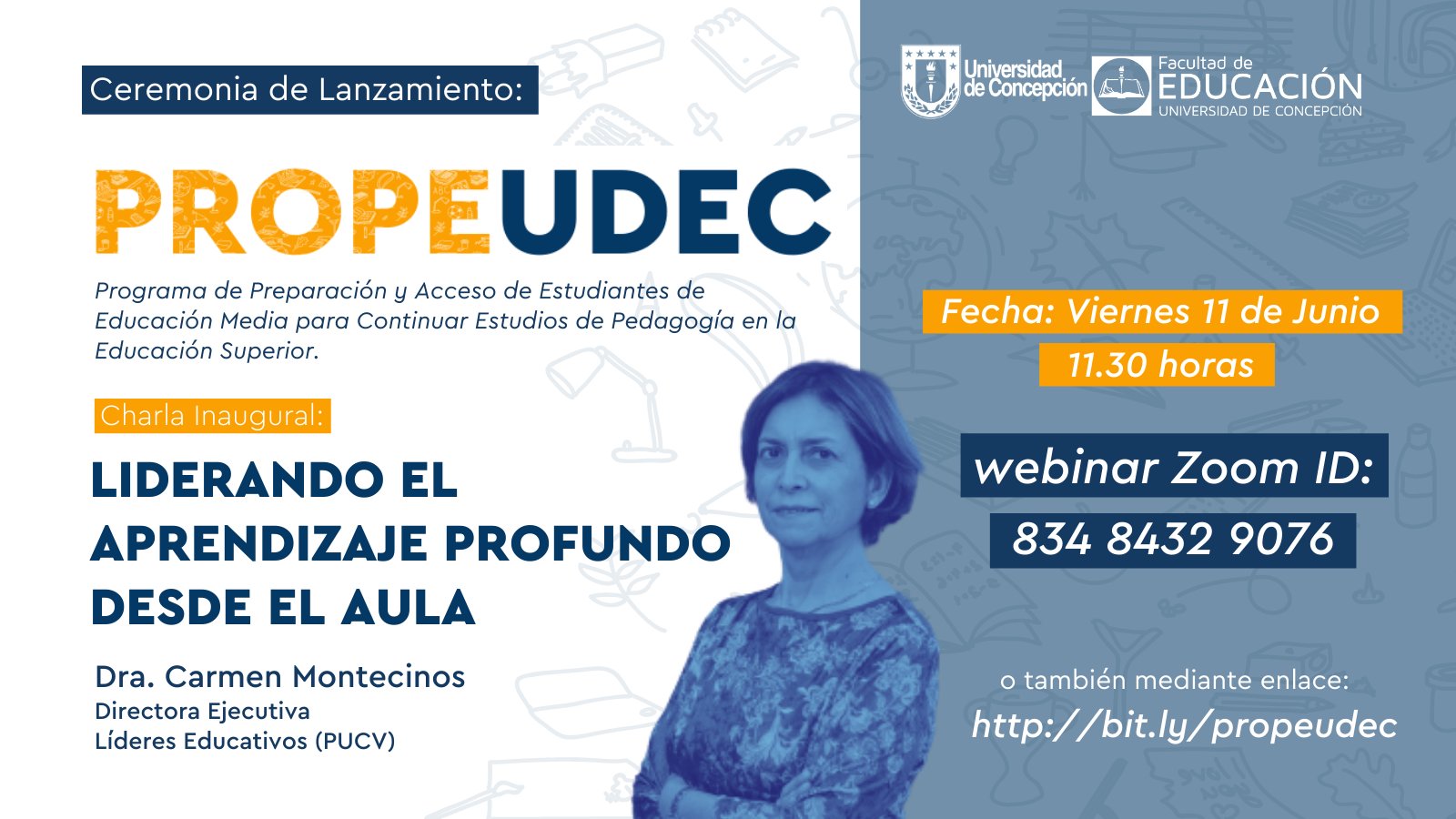 Evento Recomendado: Directora Ejecutiva de Líderes Educativos PUCV realizará charla inaugural del lanzamiento del Propedéutico Pedagógico de la Universidad de Concepción