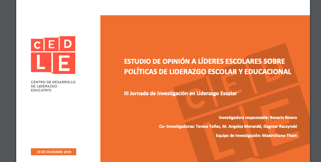 Estudio de opinión a líderes escolares sobre políticas de liderazgo escolar y educacional